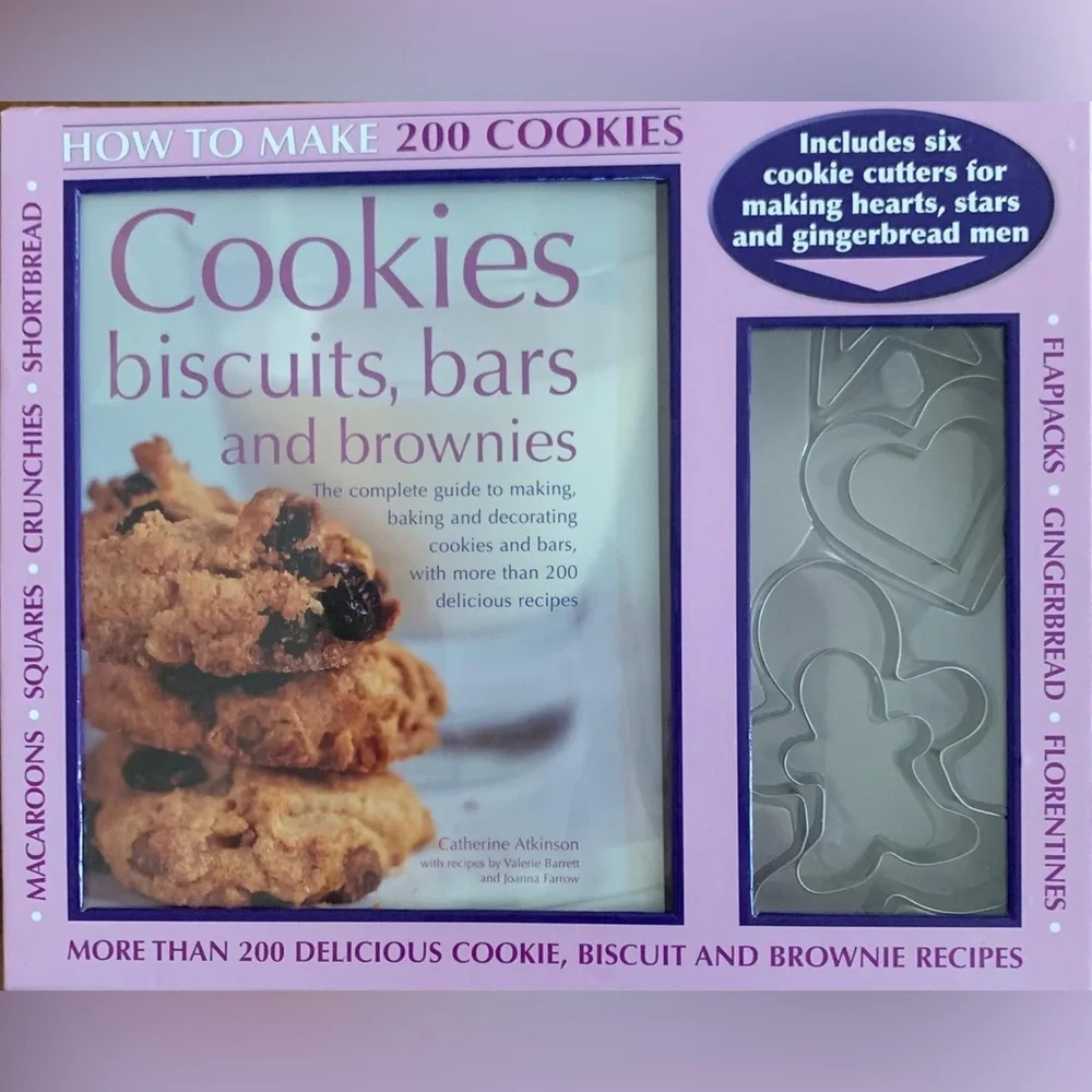 NWT Cookie Cutter Set + Recipe Book Baking Kit DIY Hearts Stars Gingerbread Man